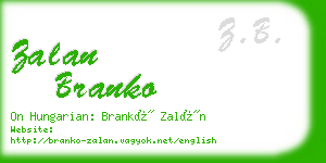 zalan branko business card